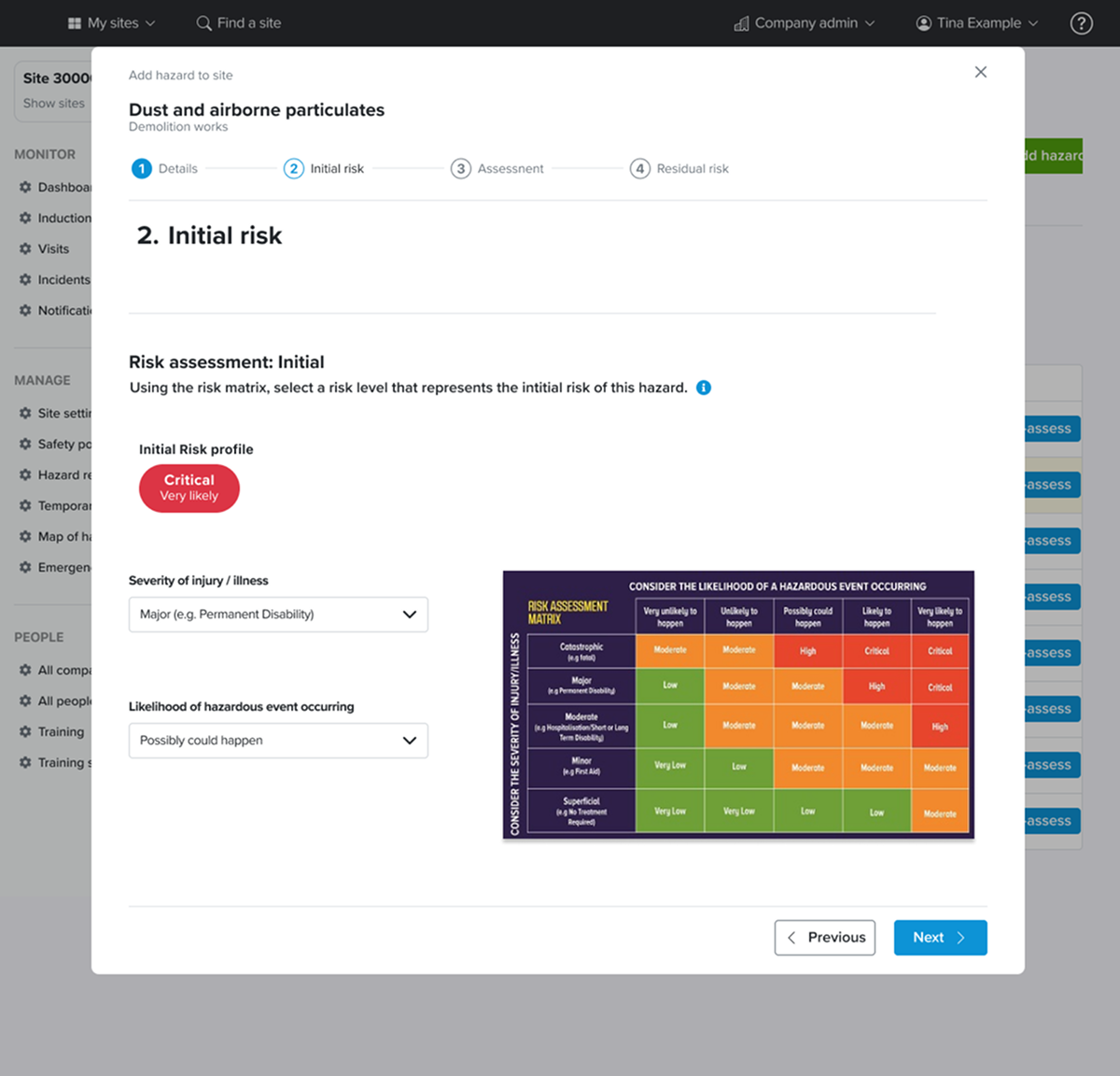 Additional high-fidelity screens showing the streamlined hazard wizard interface with clear progress indicators and simplified user flow
