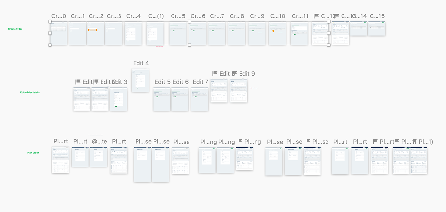 Screenshot of clickable prototype used during user testing sessions with shipping coordinators