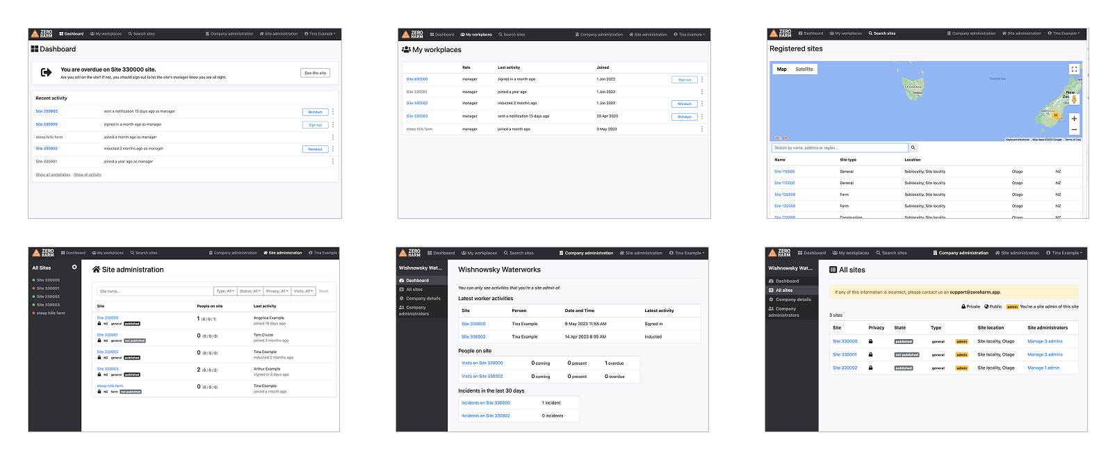 Multiple landing page variations showing different ways users could access site information, highlighting the inconsistent user experience