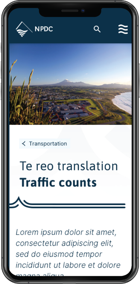 Content page design for mobile showing responsive content layout
