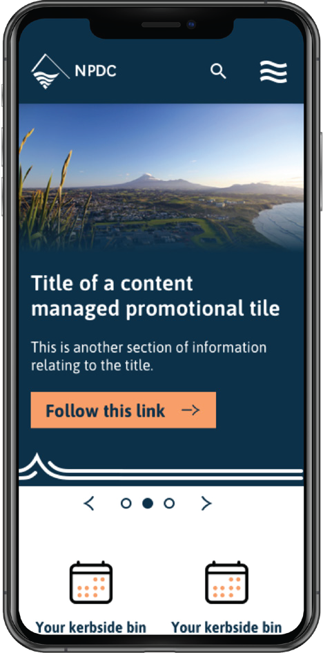 Final homepage design for mobile showing responsive layout