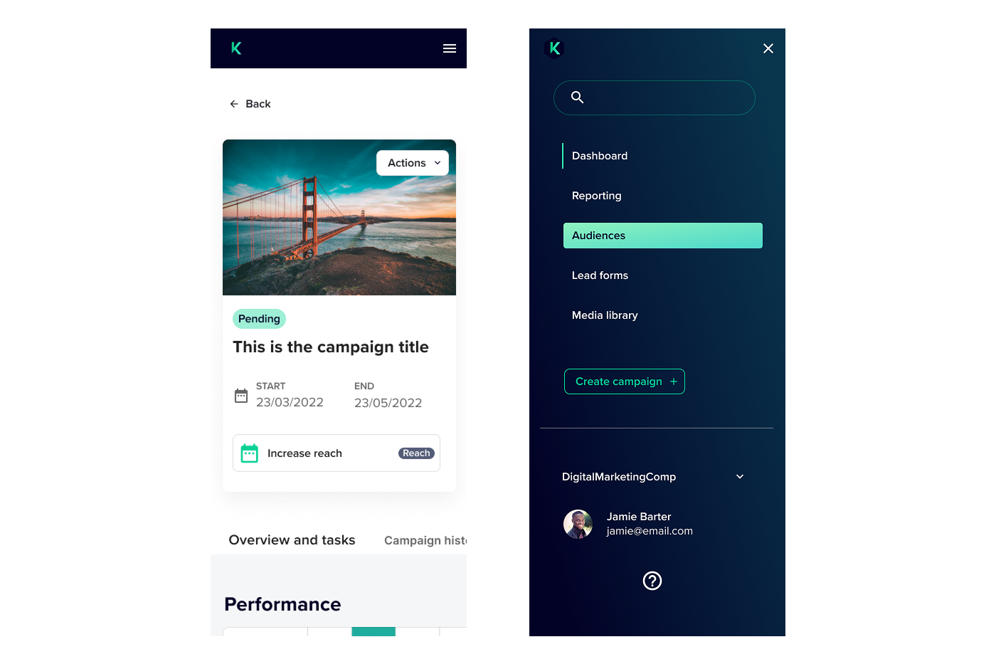 Final Kepla mobile UI � ad creation flow on small screen
